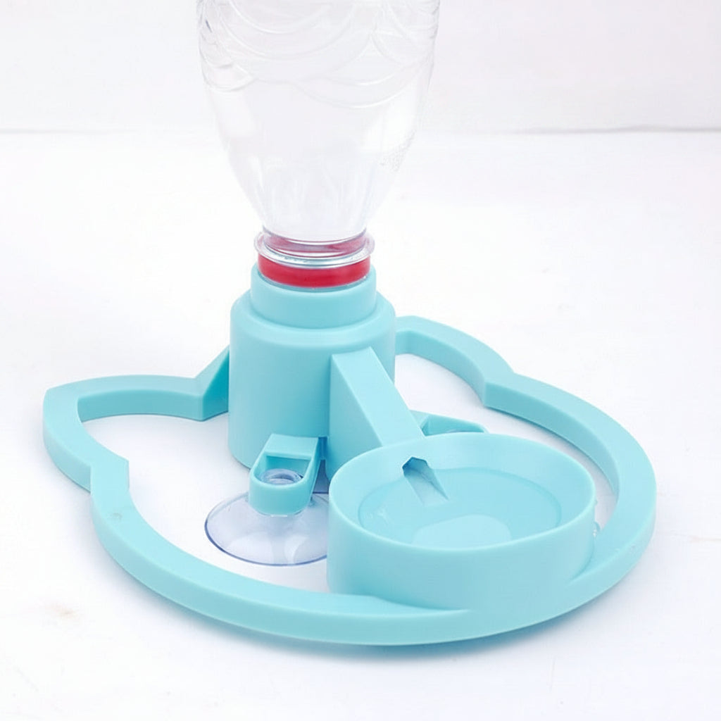 Pet water bottle with a small bowl opening design on a white background