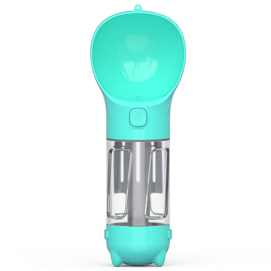 Turquoise ice cream maker with clear container on a white background