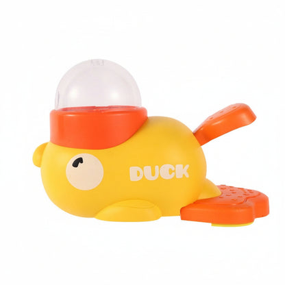 Yellow duck bath toy with orange accents and a clear dome head cover, shown on a white background with '2PC' text in the upper right.